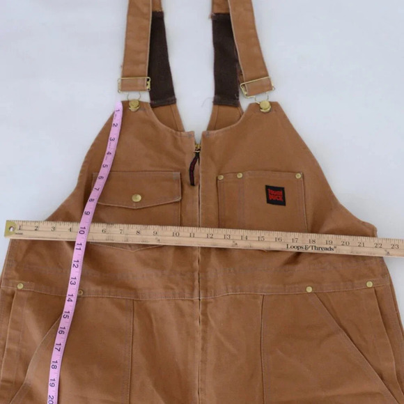 Vintage Tough Duck Tan 100% Cotton Double  Knee Zip Up Overalls Size XL-XXL - Picture 4 of 16